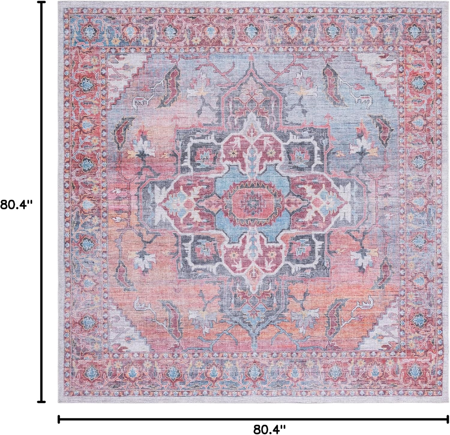 image:imageSAFAVIEH Washable Rug Serapi Collection 53 x 76 Rust amp Ivory Slip Resistant amp Easy to Clean Ideal for Living Room Bedroom Dining Space SEP537PRustIvory