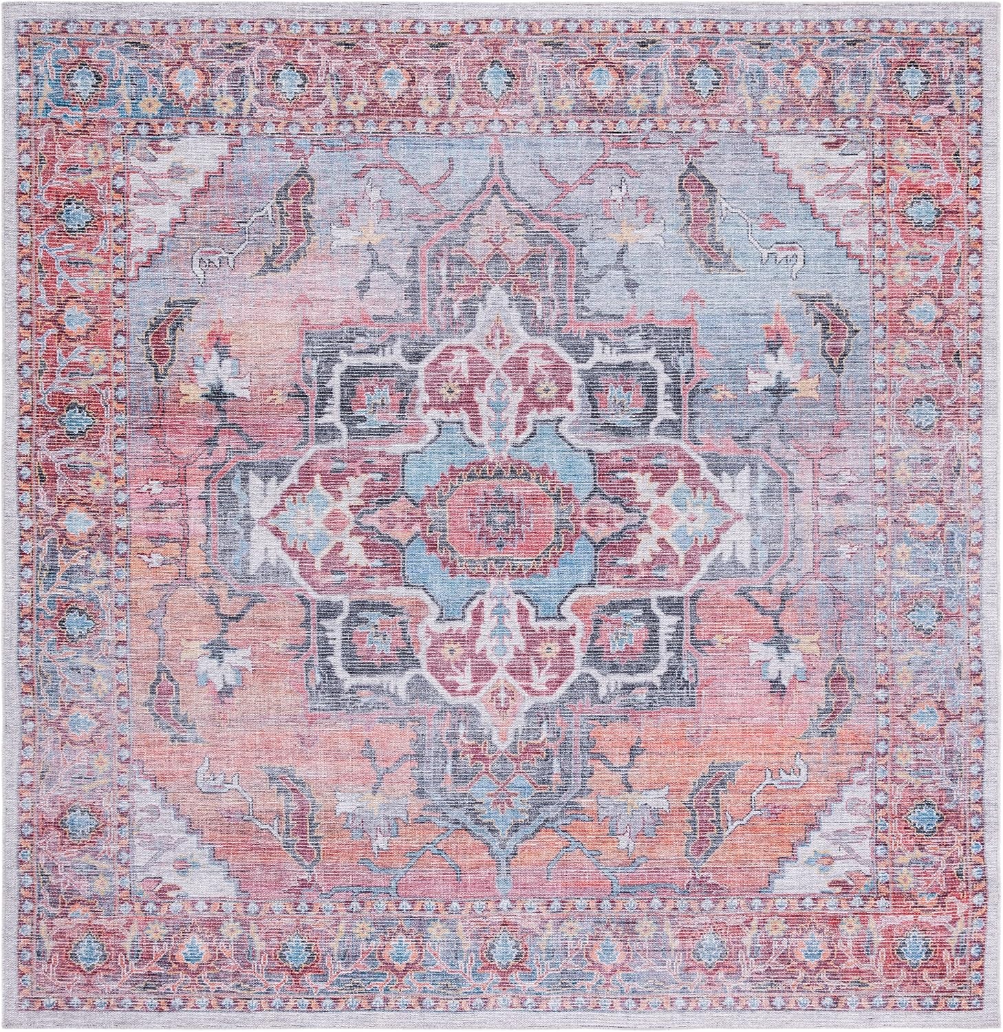 image:imageSAFAVIEH Washable Rug Serapi Collection 53 x 76 Rust amp Ivory Slip Resistant amp Easy to Clean Ideal for Living Room Bedroom Dining Space SEP537PRustIvory