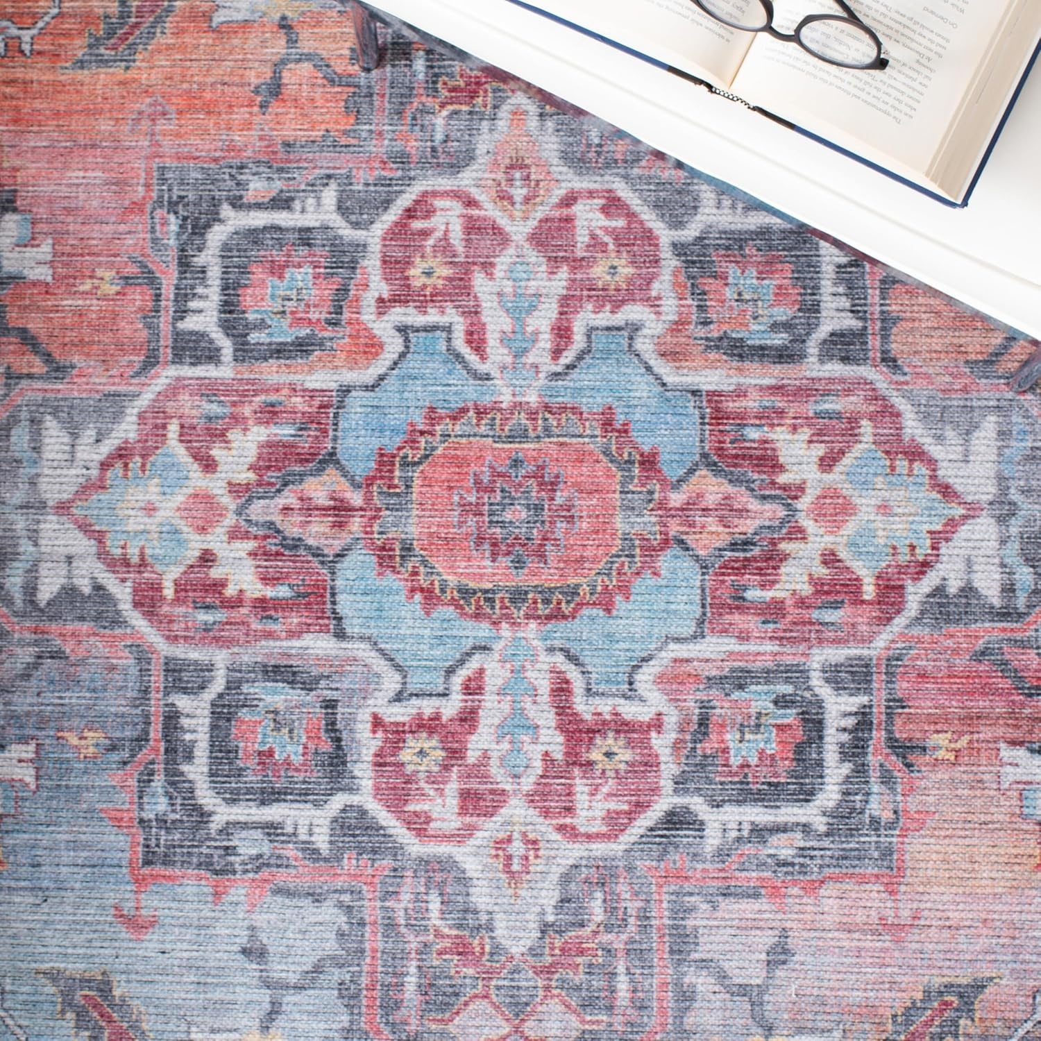 image:imageSAFAVIEH Washable Rug Serapi Collection 53 x 76 Rust amp Ivory Slip Resistant amp Easy to Clean Ideal for Living Room Bedroom Dining Space SEP537PRustIvory