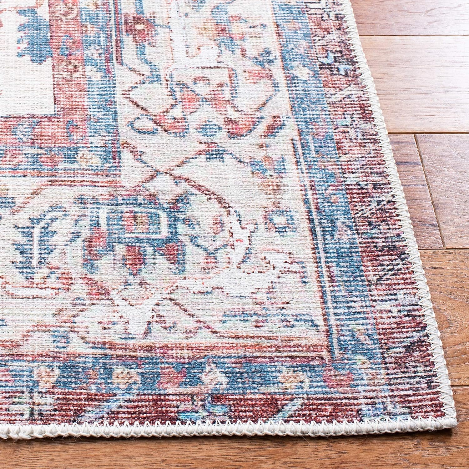 image:imageSAFAVIEH Washable Rug Serapi Collection 67 x 9 Red amp Ivory Slip Resistant amp Easy to Clean Ideal for Living Room Bedroom Dining Space SEP355QRedIvory
