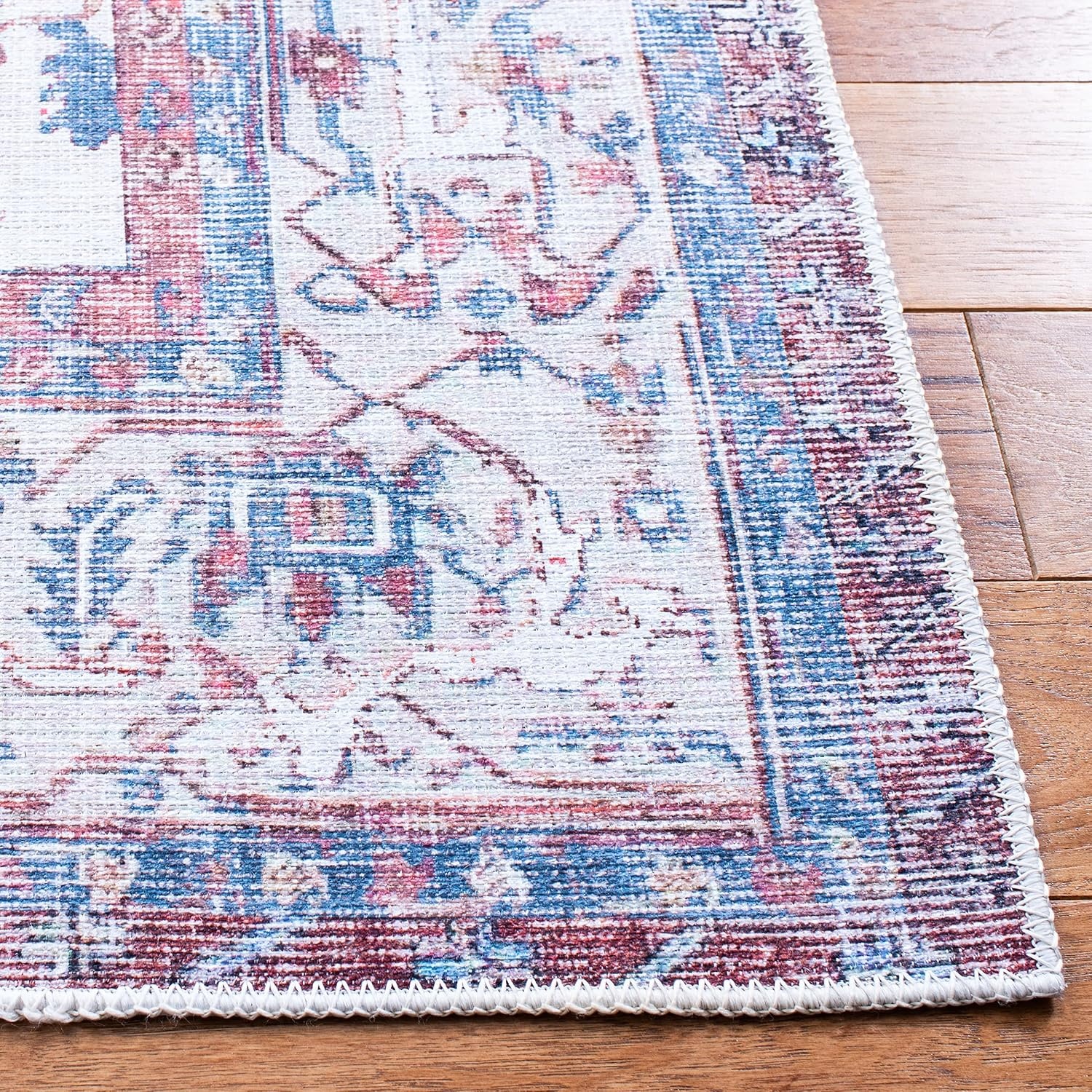 image:imageSAFAVIEH Washable Rug Serapi Collection 67 x 9 Red amp Ivory Slip Resistant amp Easy to Clean Ideal for Living Room Bedroom Dining Space SEP355QRedIvory