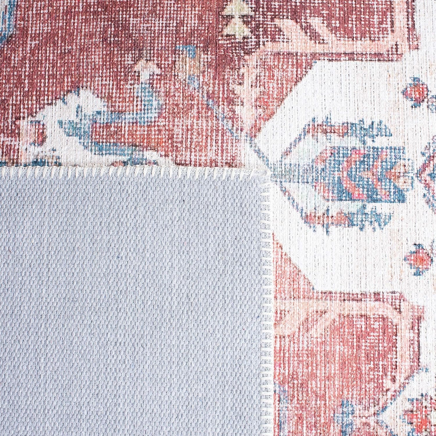 image:imageSAFAVIEH Washable Rug Serapi Collection 67 x 9 Red amp Ivory Slip Resistant amp Easy to Clean Ideal for Living Room Bedroom Dining Space SEP355QRedIvory