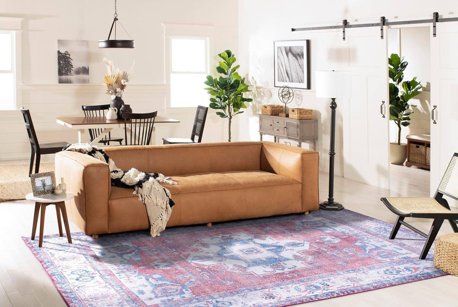 image:imageSAFAVIEH Washable Rug Serapi Collection 67 x 9 Red amp Ivory Slip Resistant amp Easy to Clean Ideal for Living Room Bedroom Dining Space SEP355QRedIvory