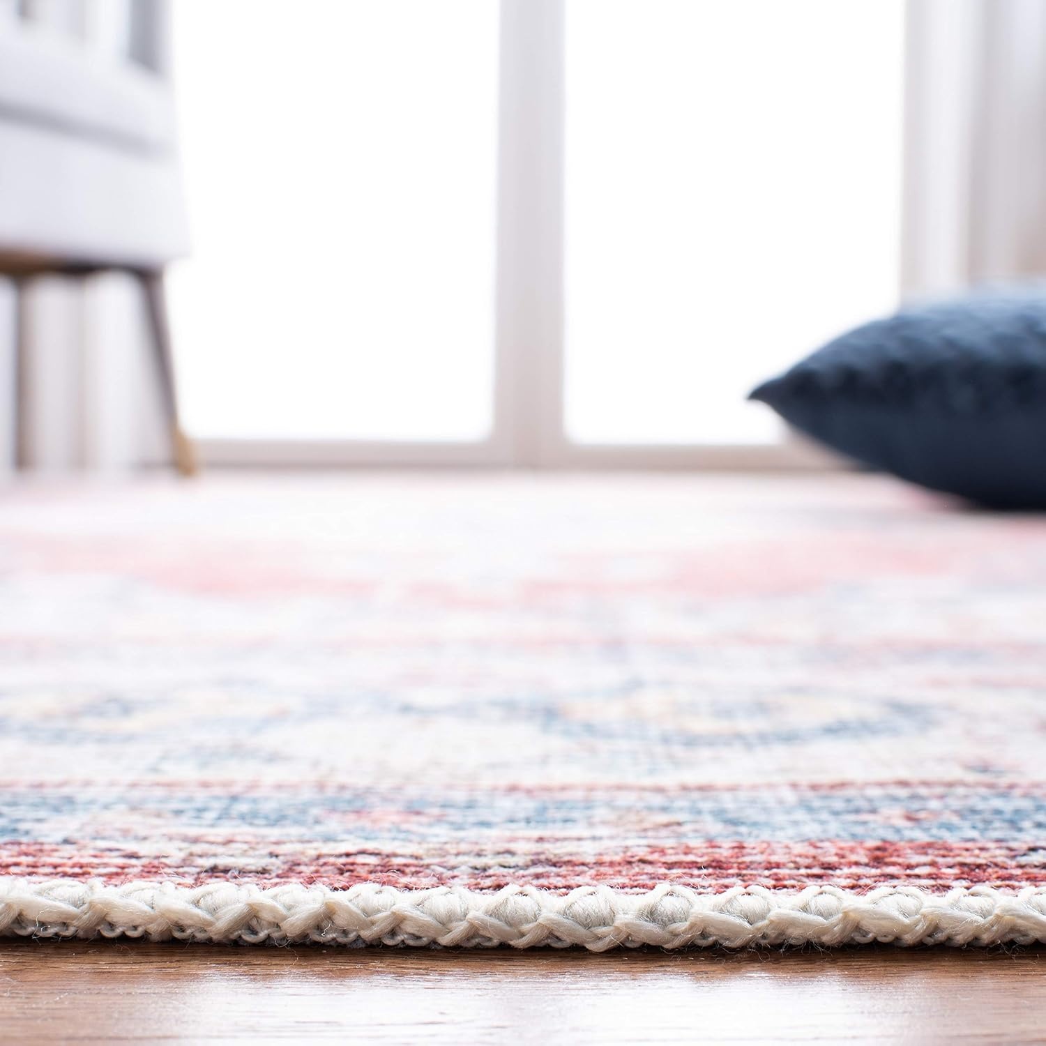 image:imageSAFAVIEH Washable Rug Serapi Collection 67 x 9 Red amp Ivory Slip Resistant amp Easy to Clean Ideal for Living Room Bedroom Dining Space SEP355QRedIvory