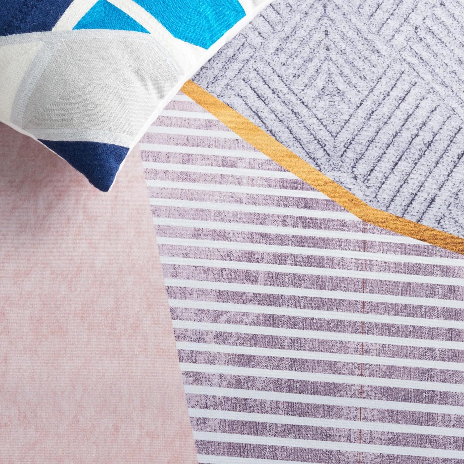 image:imageSAFAVIEH Washable Rug Tacoma Collection 5 x 8 Beige amp Blue Slip Resistant amp Easy to Clean Ideal for Living Room Bedroom Home Office Dining Space TAC834BBeigeBlue