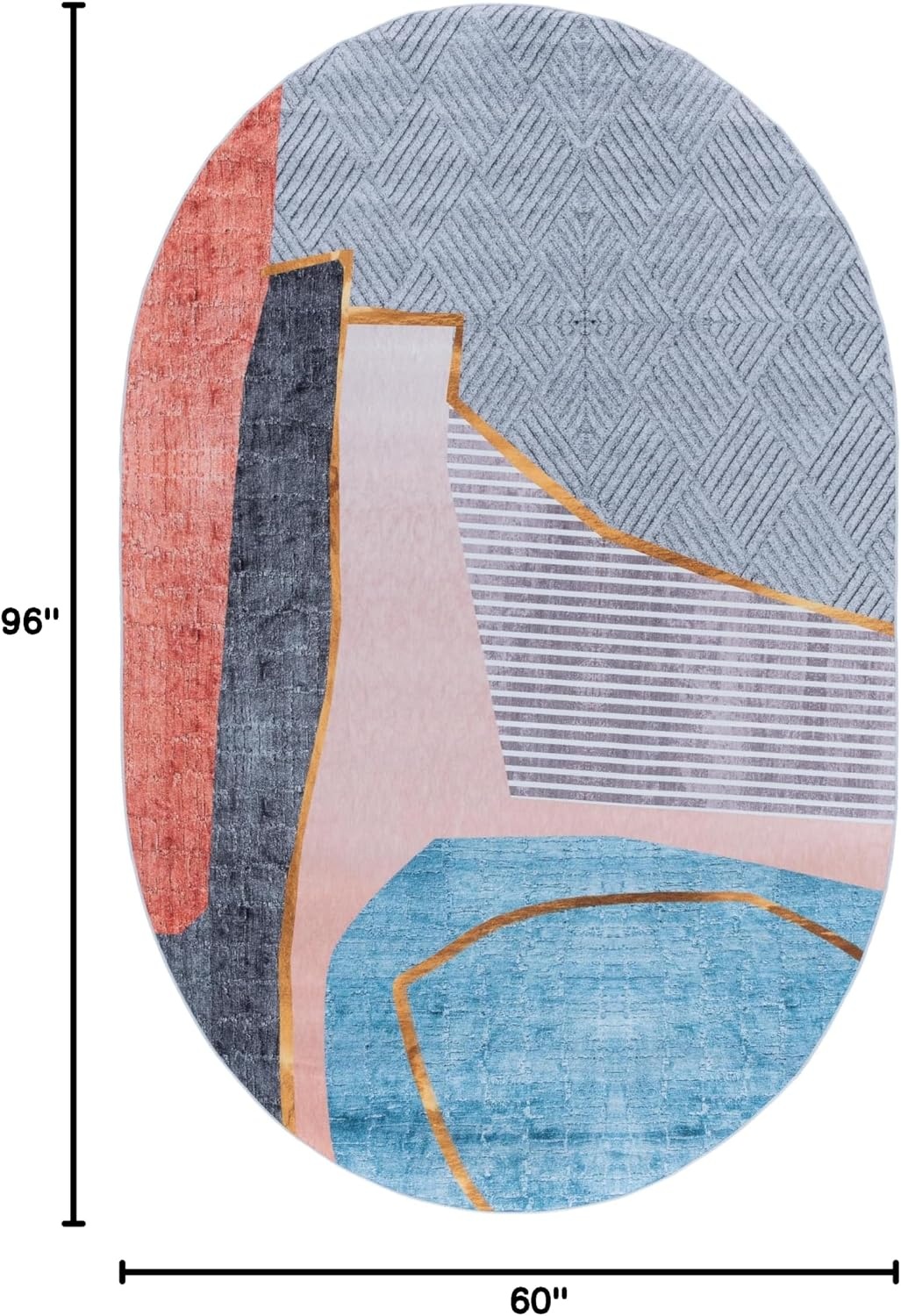 image:imageSAFAVIEH Washable Rug Tacoma Collection 5 x 8 Beige amp Blue Slip Resistant amp Easy to Clean Ideal for Living Room Bedroom Home Office Dining Space TAC834BBeigeBlue