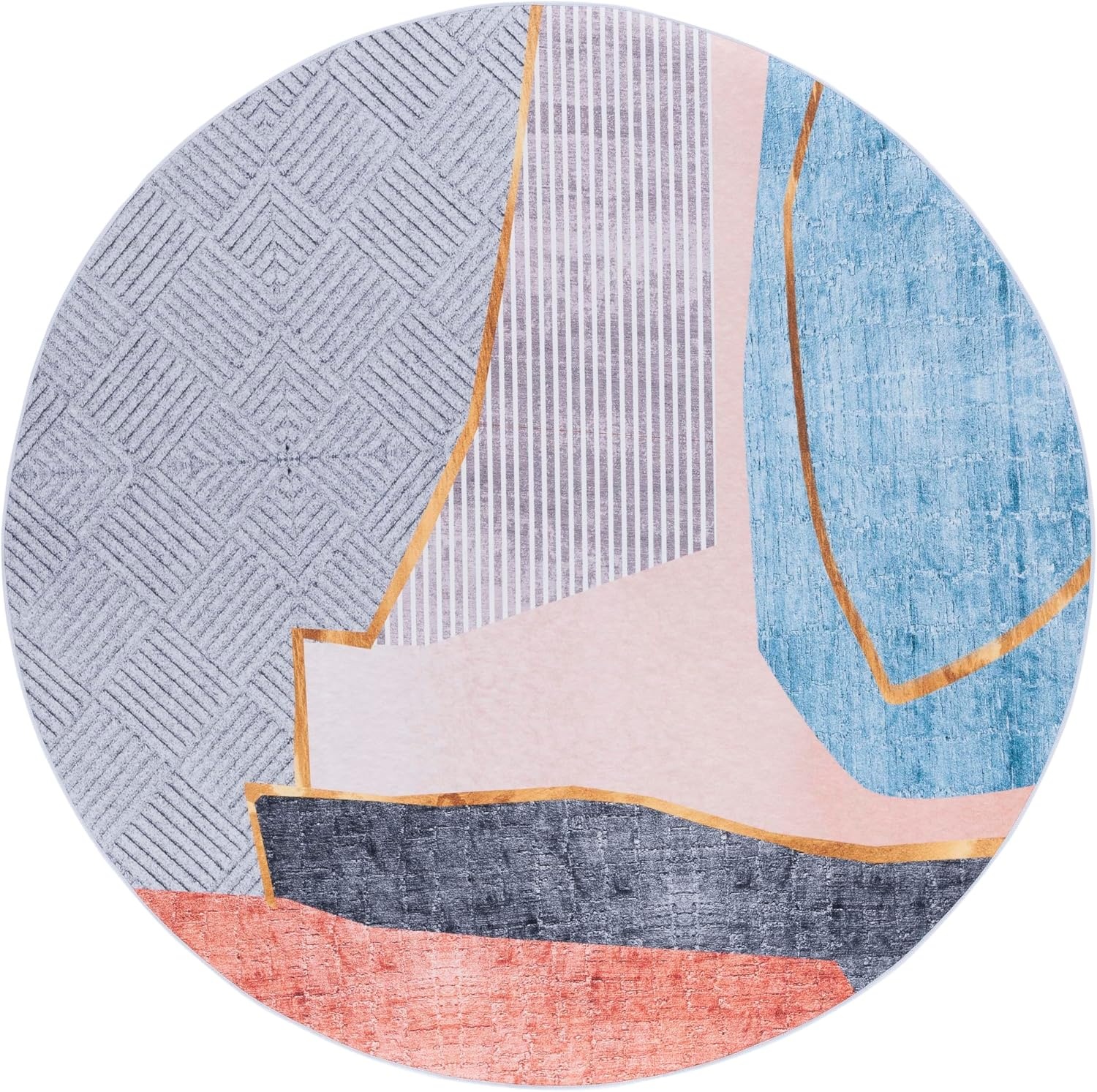 image:imageSAFAVIEH Washable Rug Tacoma Collection 5 x 8 Beige amp Blue Slip Resistant amp Easy to Clean Ideal for Living Room Bedroom Home Office Dining Space TAC834BBeigeBlue