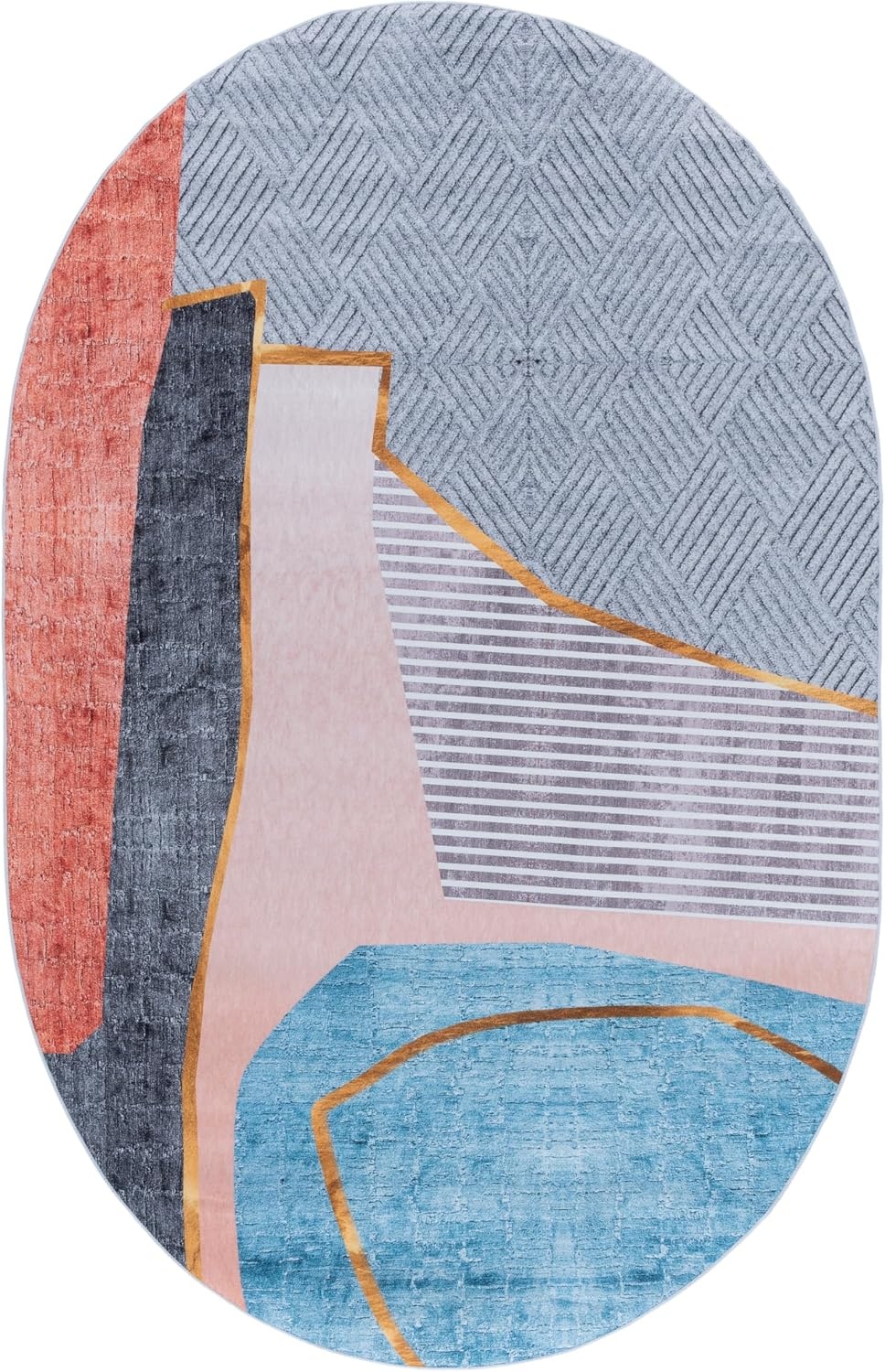 image:imageSAFAVIEH Washable Rug Tacoma Collection 5 x 8 Beige amp Blue Slip Resistant amp Easy to Clean Ideal for Living Room Bedroom Home Office Dining Space TAC834BBeigeBlue