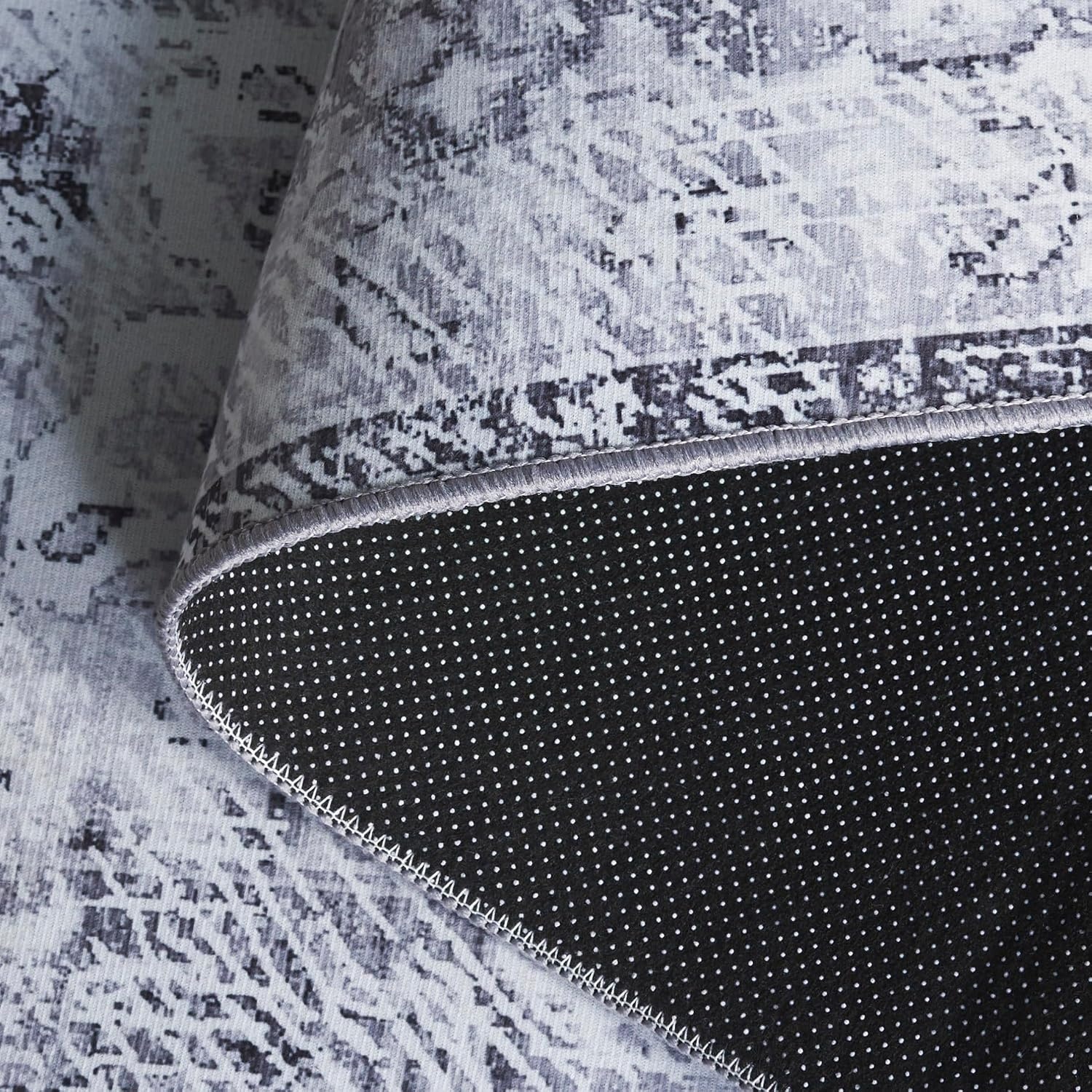 image:imageSAFAVIEH Washable Rug Tucson Collection 5 x 8 Fuchsia amp Purple Slip Resistant amp Easy to Clean Ideal for Living Room Bedroom Dining Space TSN206PDark GreyLight Grey