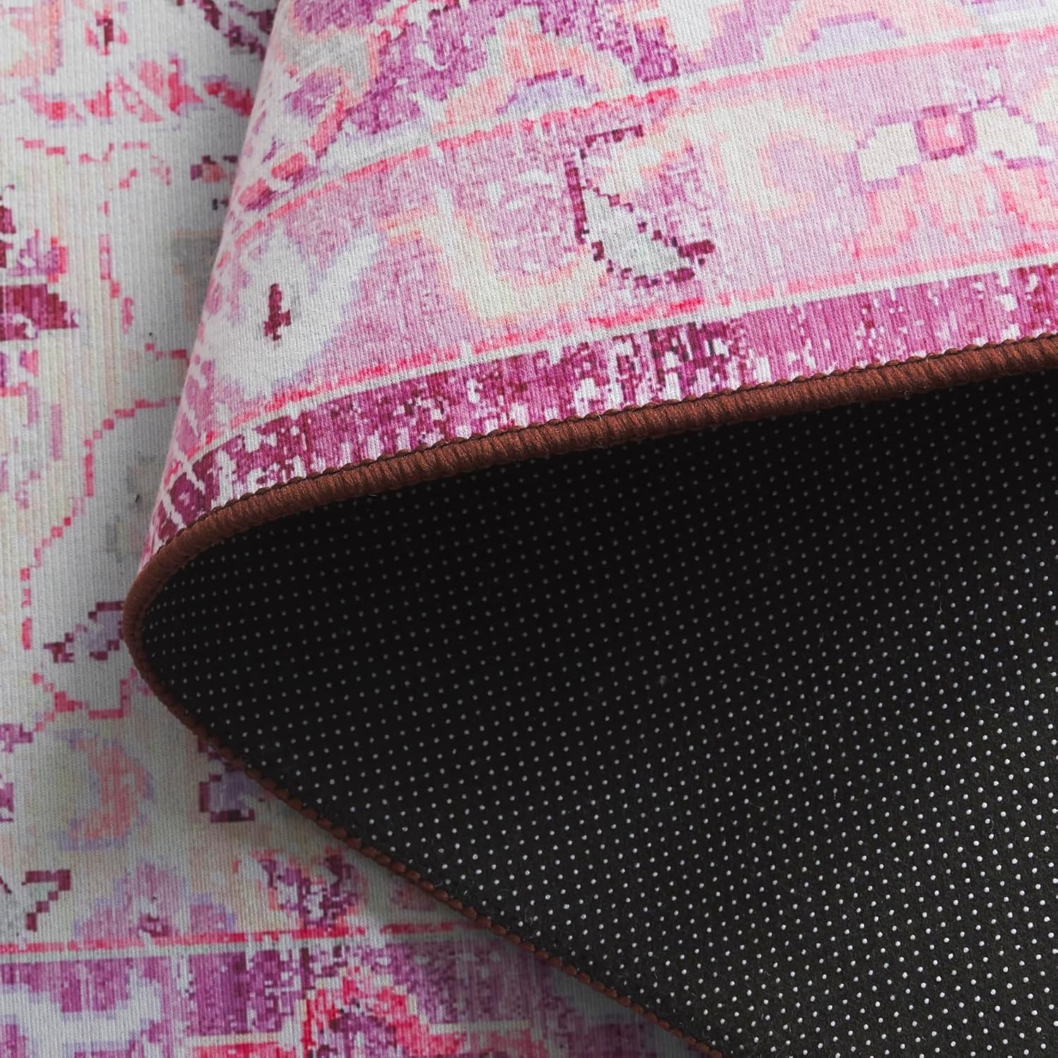 image:imageSAFAVIEH Washable Rug Tucson Collection 5 x 8 Fuchsia amp Purple Slip Resistant amp Easy to Clean Ideal for Living Room Bedroom Dining Space TSN206PFuchsiaPurple