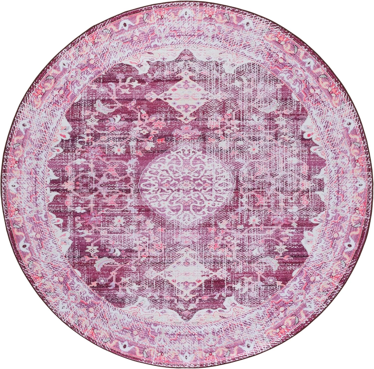 image:imageSAFAVIEH Washable Rug Tucson Collection 5 x 8 Fuchsia amp Purple Slip Resistant amp Easy to Clean Ideal for Living Room Bedroom Dining Space TSN206PFuchsiaPurple
