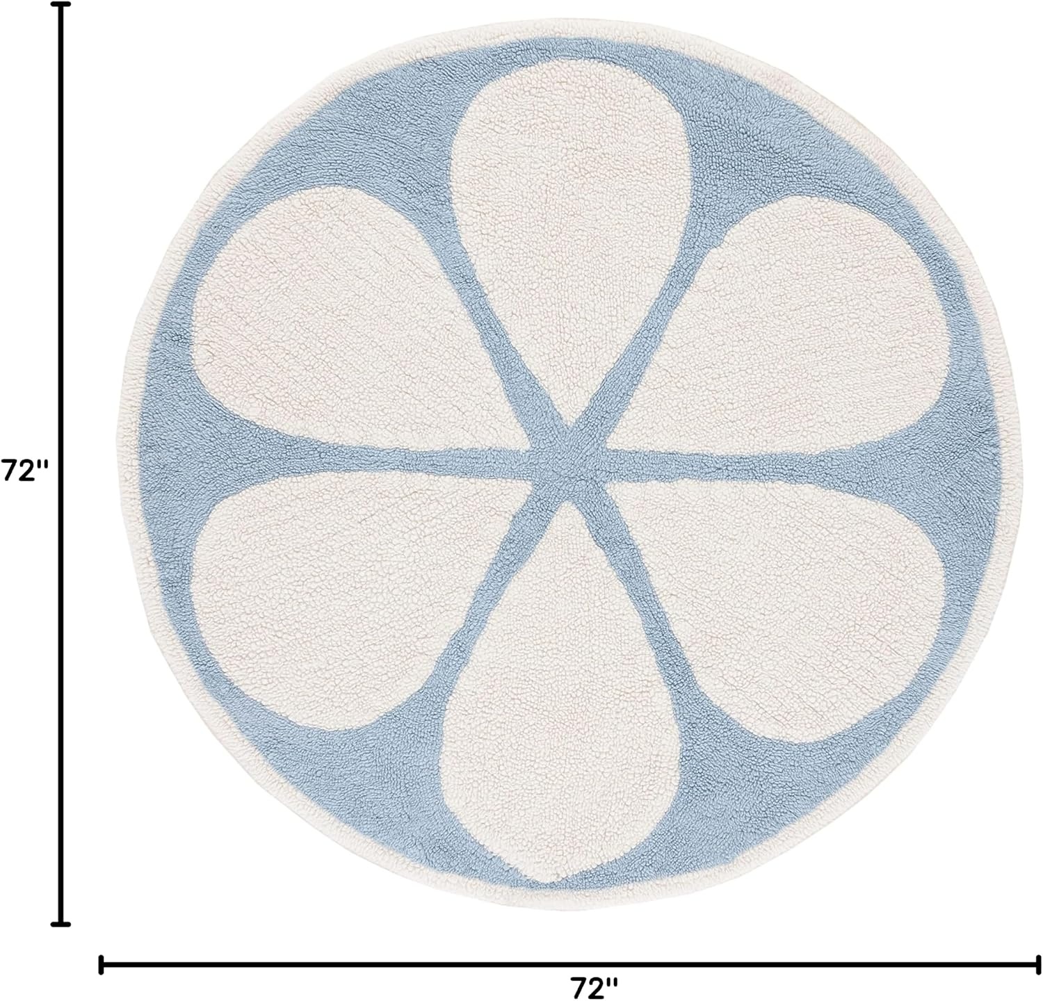 image:imageSAFAVIEH Washable Rug Vermont Collection 4 Round Ivory amp Light Blue Handmade Wool Entryway Foyer Living Room Nursery Bedroom VRM478AIvoryLight Blue