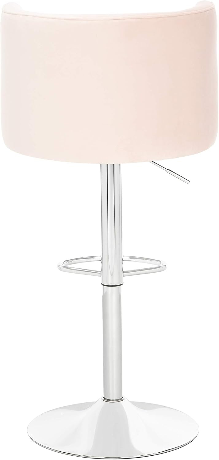 image:imageSafavieh Couture Zayna Glam Light Grey Velvet 26835 Adjustable Bar Stool Barstool GrayLight Pink