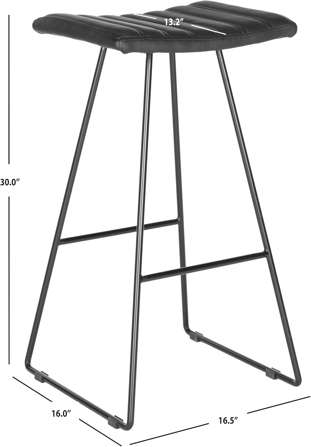 image:imageSafavieh Home Collection Akito MidCentury Modern White 30inch Bar StoolBlack