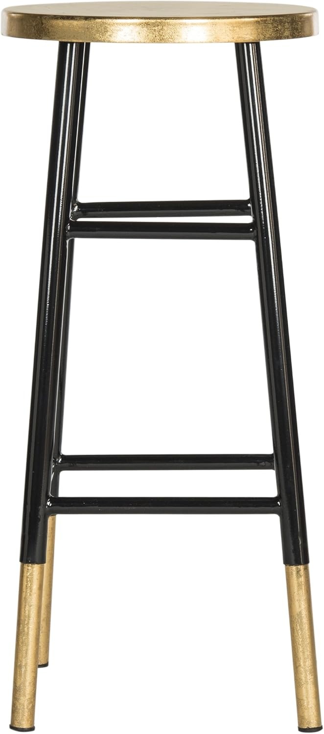 image:imageSafavieh Home Collection Emery White and Dipped Gold Leaf 30inch BarstoolBlack Gold