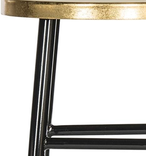 image:imageSafavieh Home Collection Emery White and Dipped Gold Leaf 30inch BarstoolBlack Gold