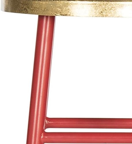 image:imageSafavieh Home Collection Emery White and Dipped Gold Leaf 30inch BarstoolRed Gold