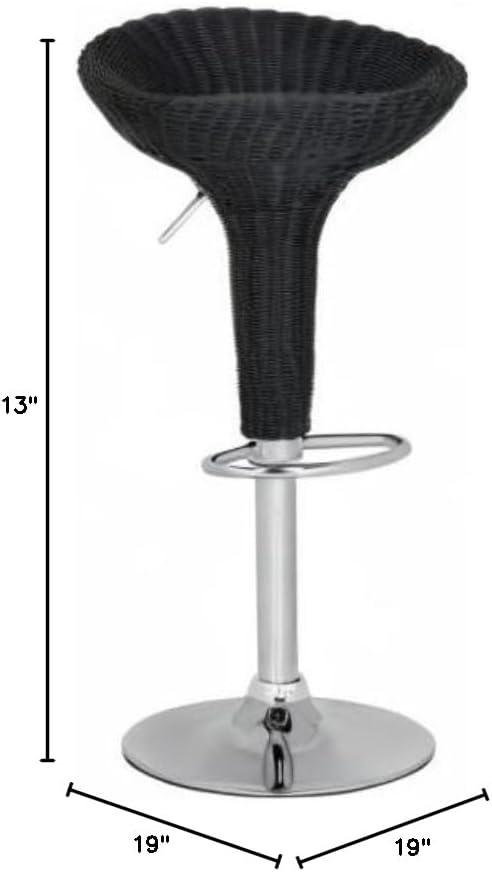 image:imageSafavieh Home Collection Monicka Wicker Black Adjustable Swivel Gas Lift 232317inch Bar Stoolblack
