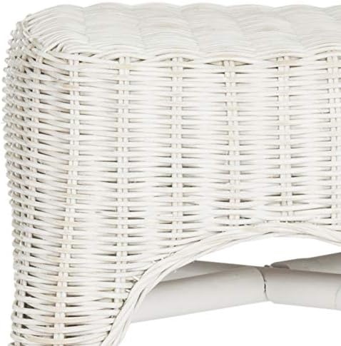 image:imageSafavieh Home Collection Percy White Rattan 30inch Bar Stool