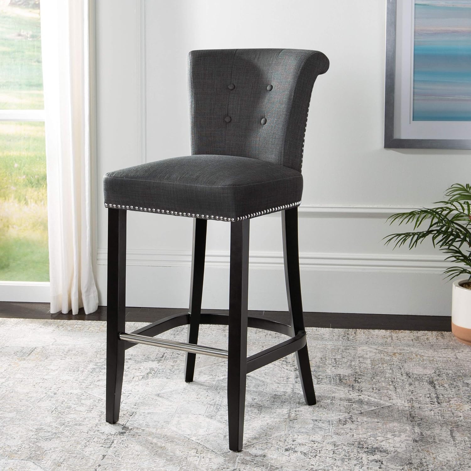 image:imageSafavieh Hudson Collection Addo Ring Charcoal and Espresso 297inch Bar StoolCharcoal