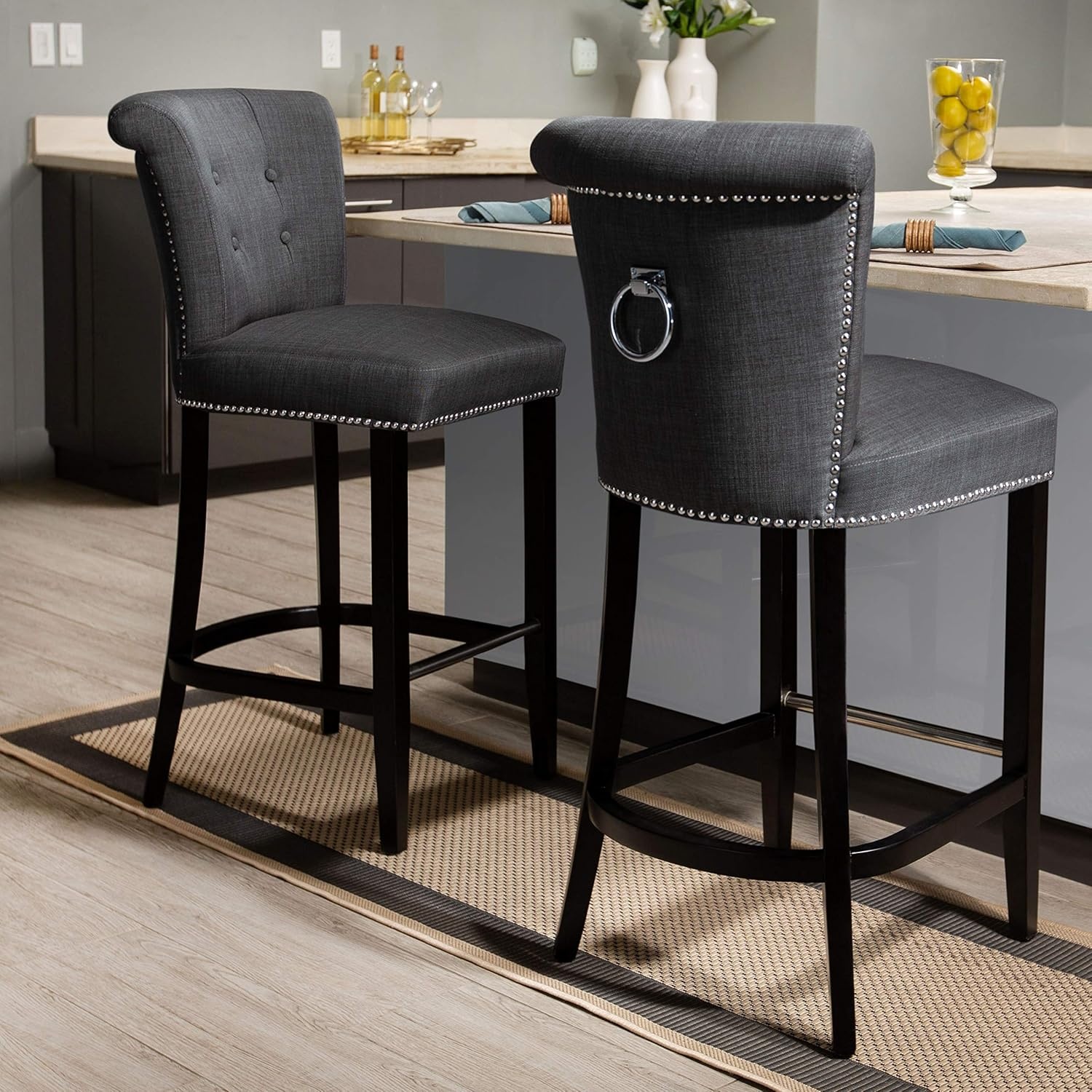 image:imageSafavieh Hudson Collection Addo Ring Charcoal and Espresso 297inch Bar StoolCharcoal