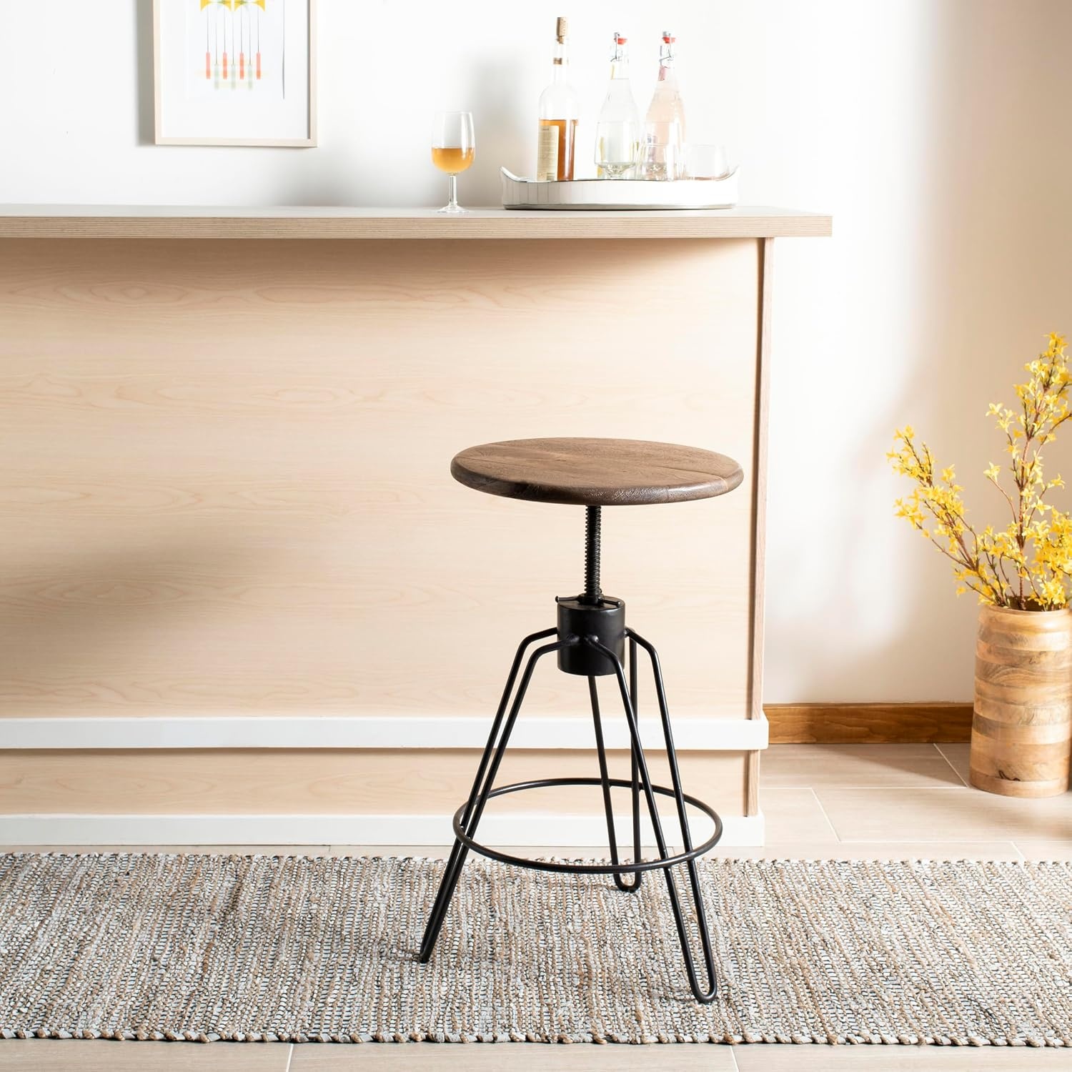 image:imageSafavieh Kai Counter Stool Natural Honey and Black