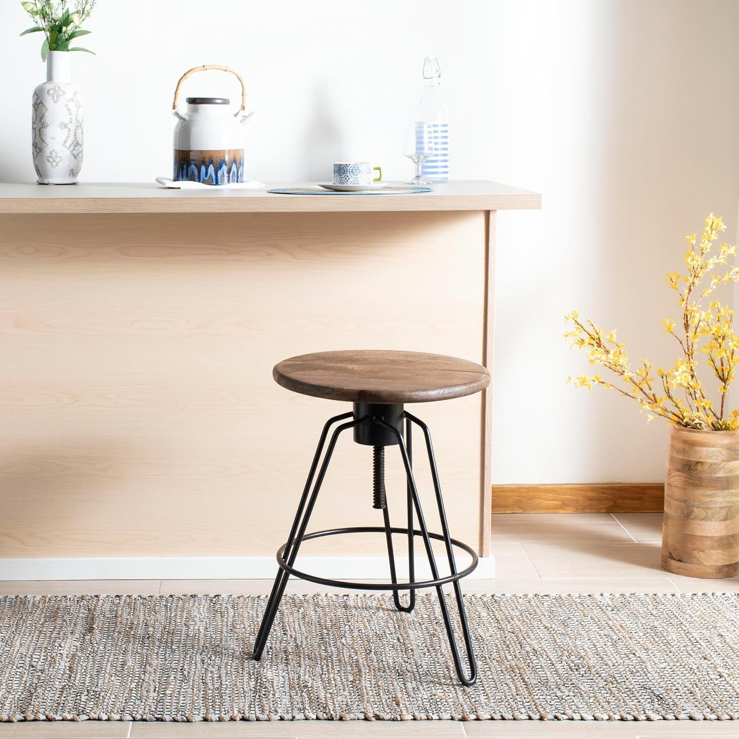 image:imageSafavieh Kai Counter Stool Natural Honey and Black