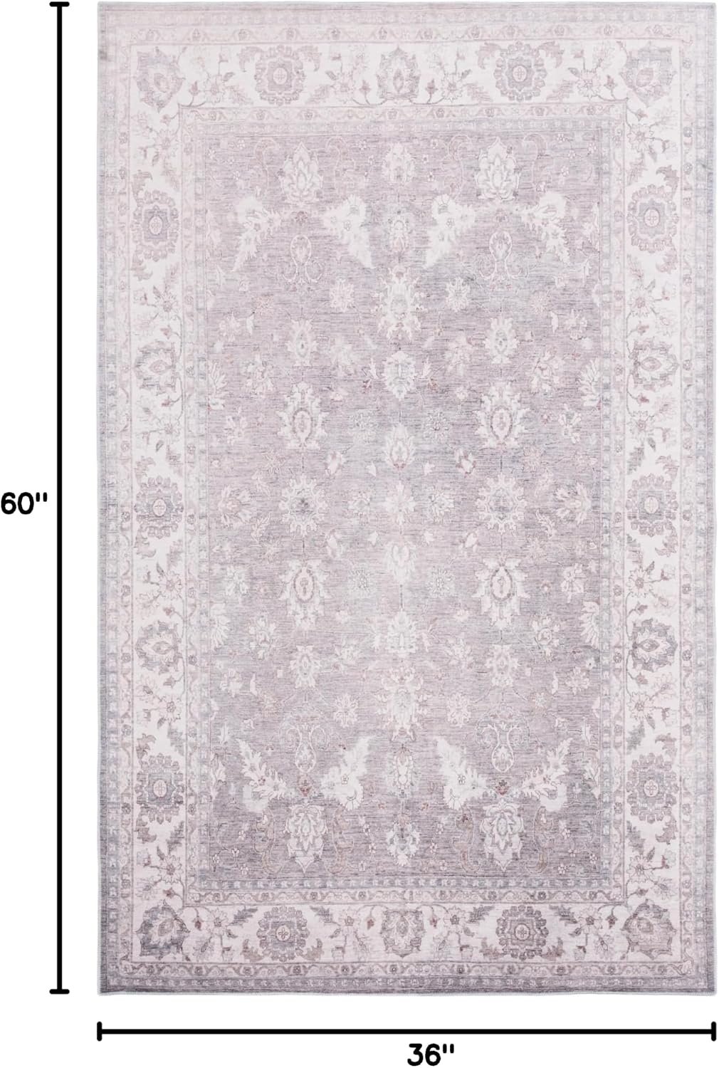image:imageSafavieh Washable Rug Arizona Collection 8 x 10 Grey amp Ivory Slip Resistant amp Easy to Clean Ideal for Living Room Bedroom Home Office Dining Space ARZ197FGreyIvory
