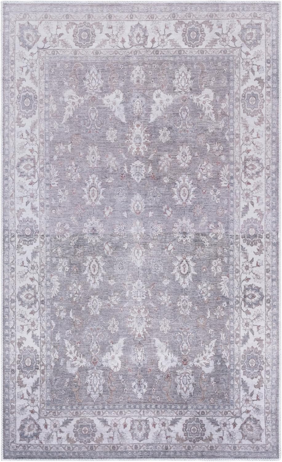 image:imageSafavieh Washable Rug Arizona Collection 8 x 10 Grey amp Ivory Slip Resistant amp Easy to Clean Ideal for Living Room Bedroom Home Office Dining Space ARZ197FGreyIvory