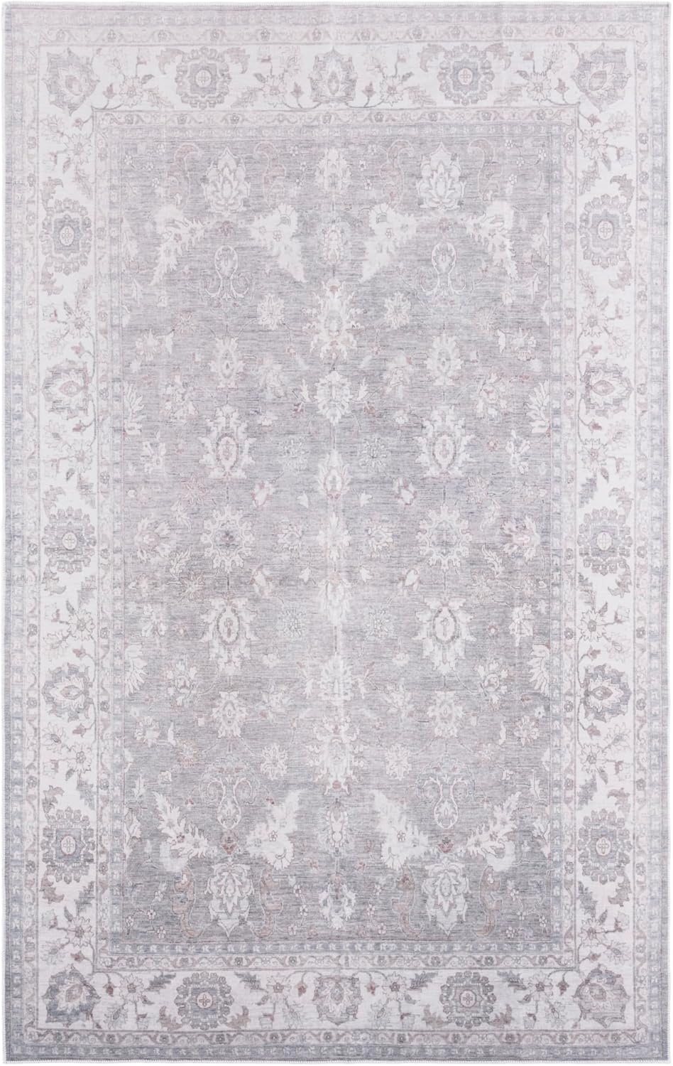 image:imageSafavieh Washable Rug Arizona Collection 8 x 10 Grey amp Ivory Slip Resistant amp Easy to Clean Ideal for Living Room Bedroom Home Office Dining Space ARZ197FGreyIvory