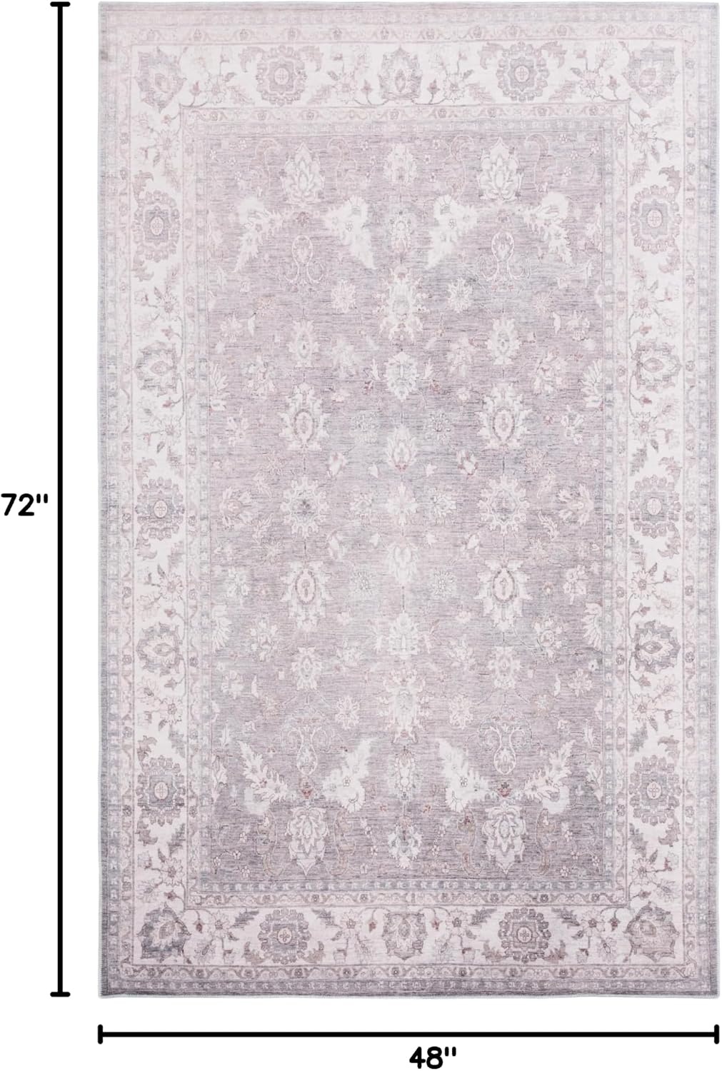 image:imageSafavieh Washable Rug Arizona Collection 8 x 10 Grey amp Ivory Slip Resistant amp Easy to Clean Ideal for Living Room Bedroom Home Office Dining Space ARZ197FGreyIvory