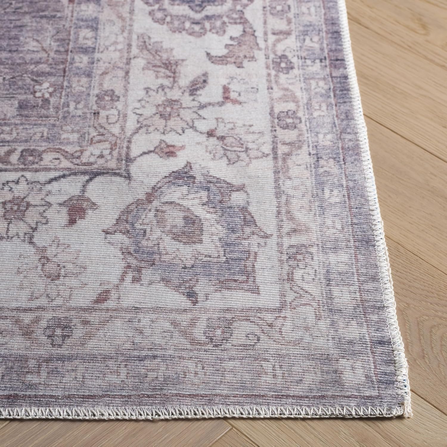 image:imageSafavieh Washable Rug Arizona Collection 8 x 10 Grey amp Ivory Slip Resistant amp Easy to Clean Ideal for Living Room Bedroom Home Office Dining Space ARZ197FGreyIvory