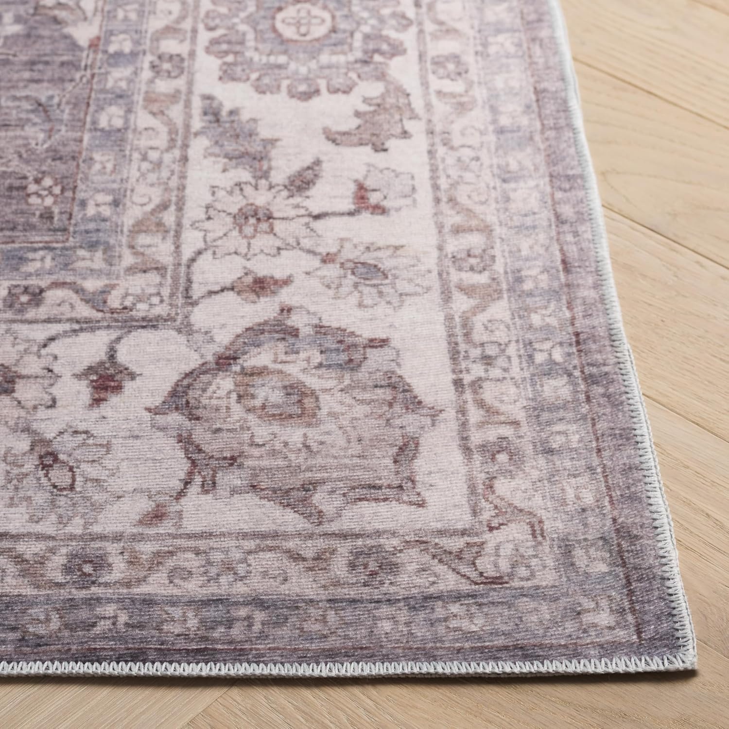 image:imageSafavieh Washable Rug Arizona Collection 8 x 10 Grey amp Ivory Slip Resistant amp Easy to Clean Ideal for Living Room Bedroom Home Office Dining Space ARZ197FGreyIvory