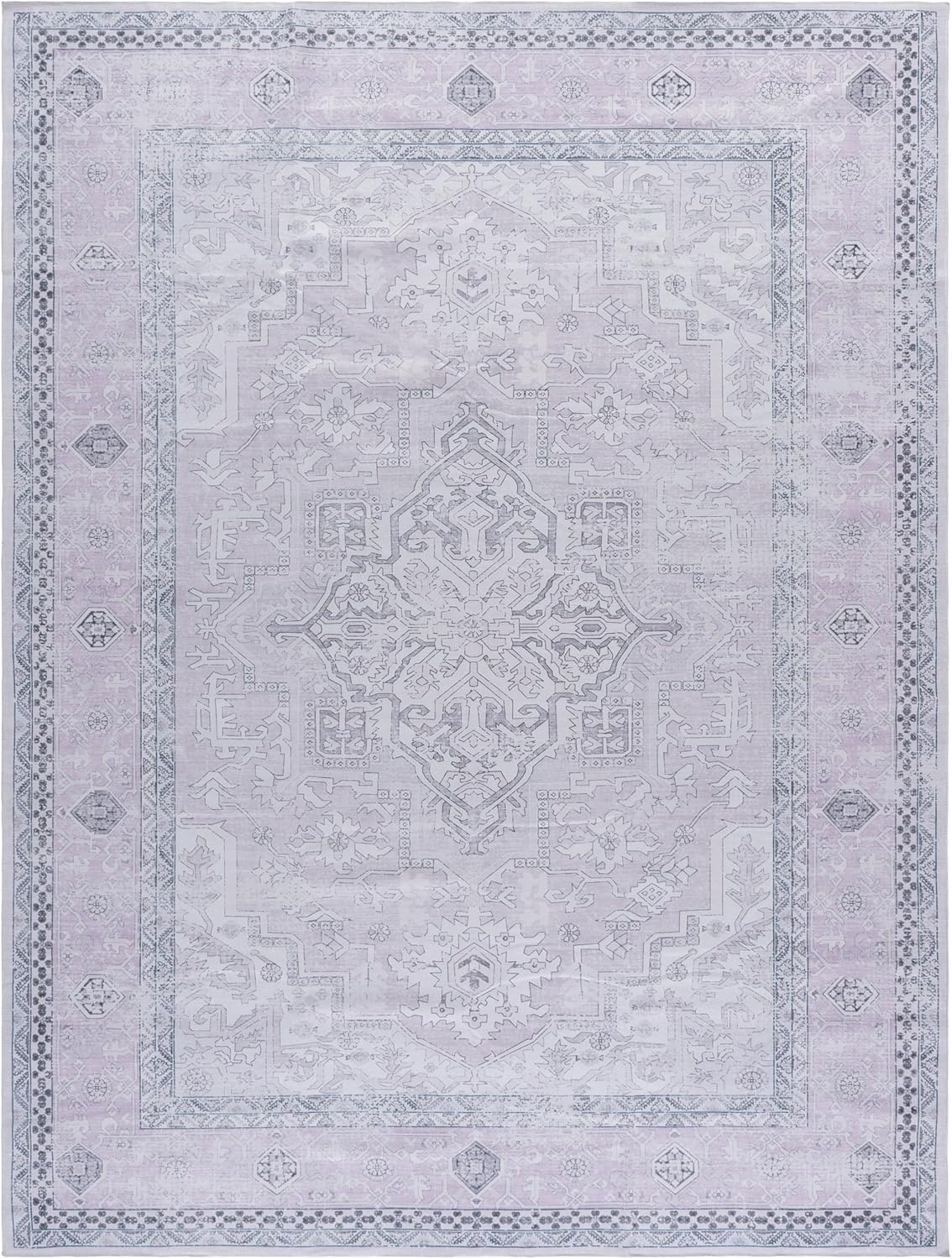image:imageSafavieh Washable Rug Arizona Collection 8 x 10 Rust amp Grey Slip Resistant amp Easy to Clean Ideal for Living Room Bedroom Home Office Dining Space ARZ223QPinkBeige