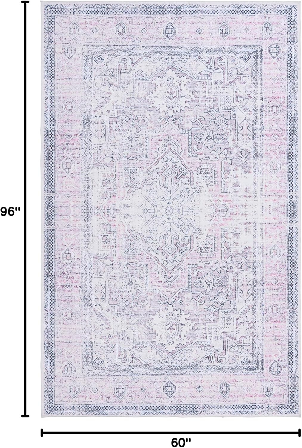 image:imageSafavieh Washable Rug Arizona Collection 8 x 10 Rust amp Grey Slip Resistant amp Easy to Clean Ideal for Living Room Bedroom Home Office Dining Space ARZ223QPinkBeige