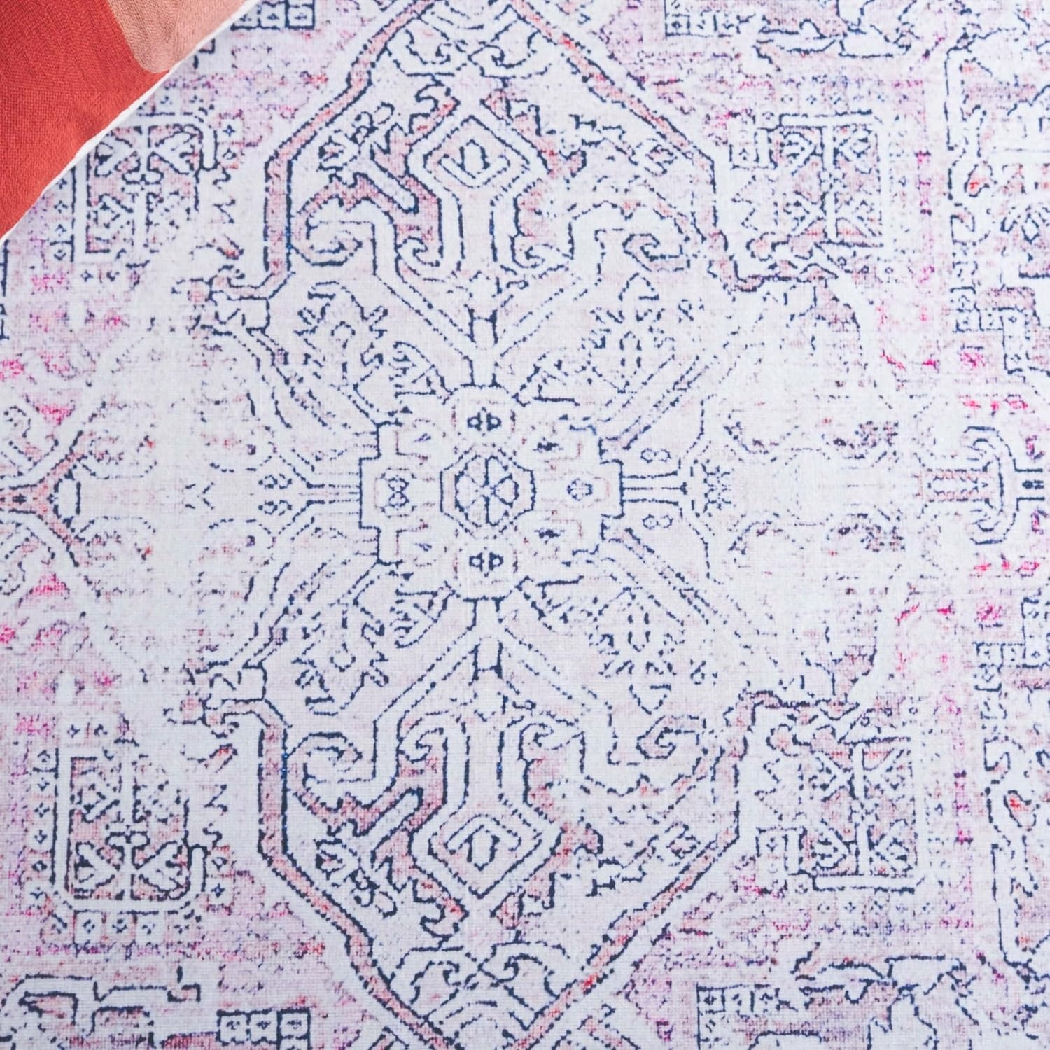 image:imageSafavieh Washable Rug Arizona Collection 8 x 10 Rust amp Grey Slip Resistant amp Easy to Clean Ideal for Living Room Bedroom Home Office Dining Space ARZ223QPinkBeige