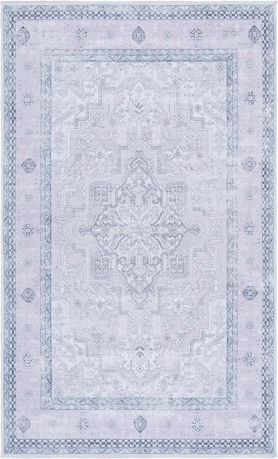 image:imageSafavieh Washable Rug Arizona Collection 8 x 10 Rust amp Grey Slip Resistant amp Easy to Clean Ideal for Living Room Bedroom Home Office Dining Space ARZ223QPinkBeige
