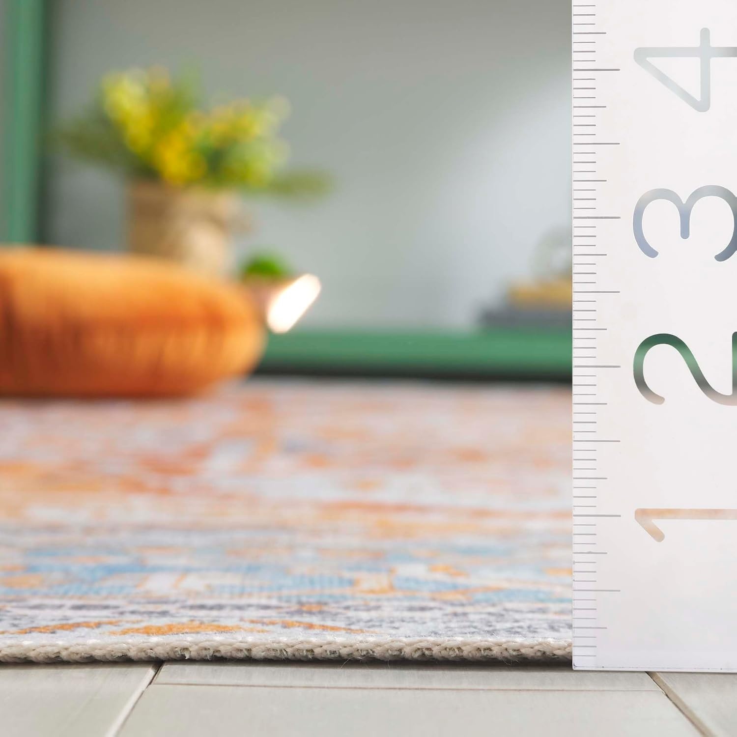 image:imageSafavieh Washable Rug Arizona Collection 8 x 10 Rust amp Grey Slip Resistant amp Easy to Clean Ideal for Living Room Bedroom Home Office Dining Space ARZ223QRustGrey