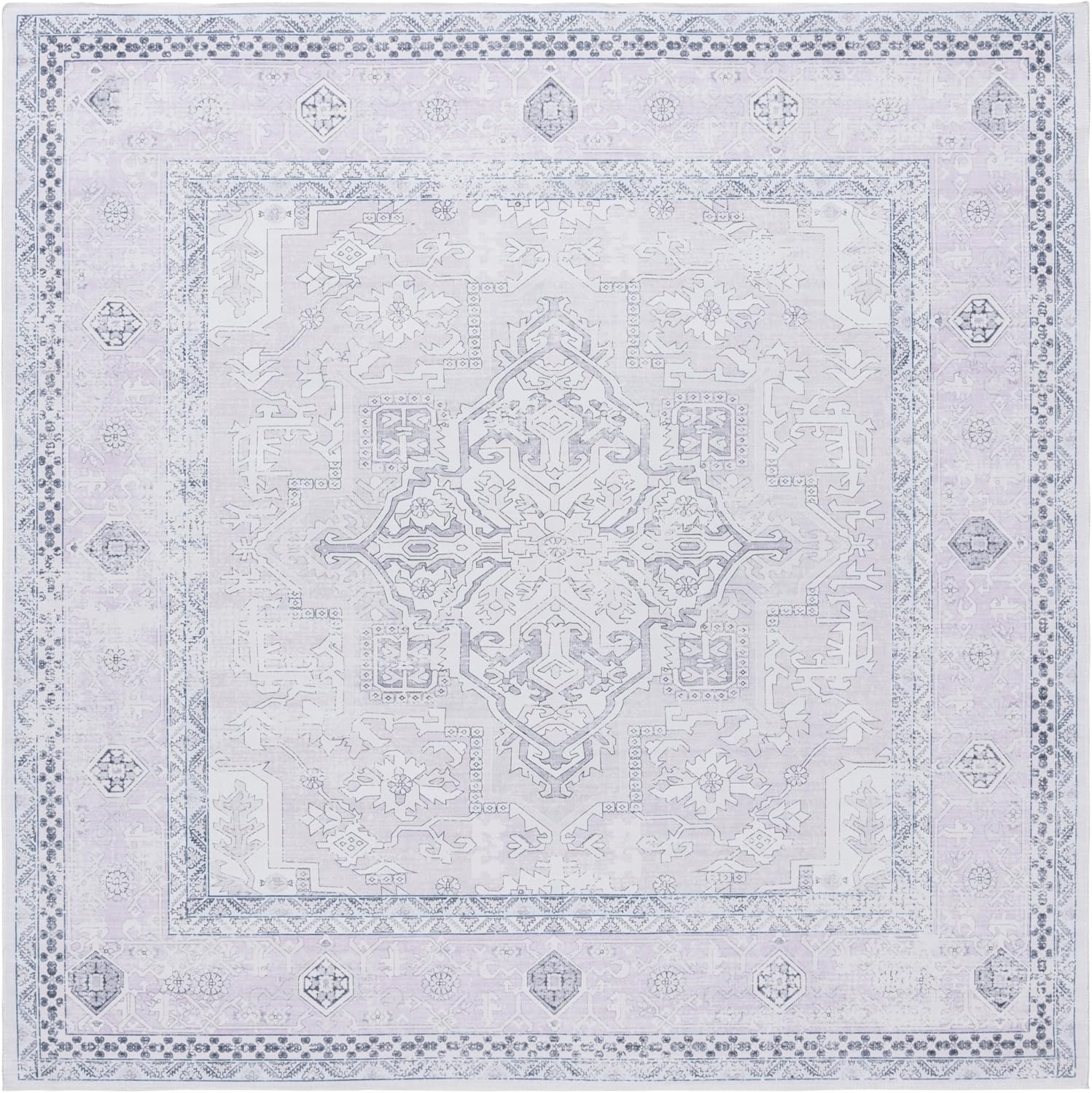 image:imageSafavieh Washable Rug Arizona Collection 8 x 10 Rust amp Grey Slip Resistant amp Easy to Clean Ideal for Living Room Bedroom Home Office Dining Space ARZ223QPinkBeige