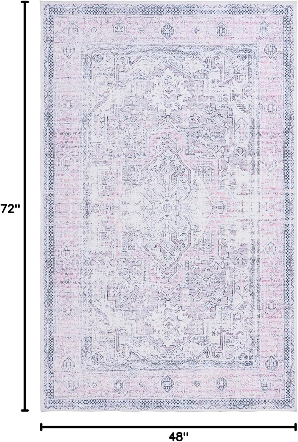 image:imageSafavieh Washable Rug Arizona Collection 8 x 10 Rust amp Grey Slip Resistant amp Easy to Clean Ideal for Living Room Bedroom Home Office Dining Space ARZ223QPinkBeige