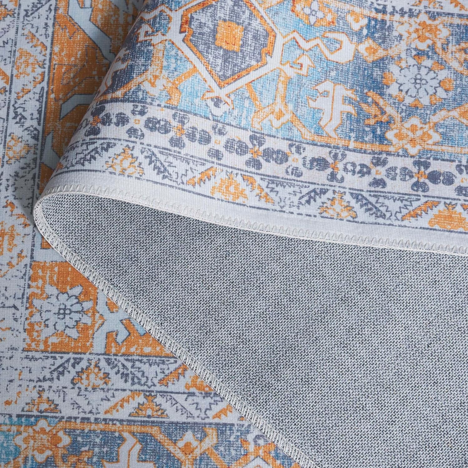 image:imageSafavieh Washable Rug Arizona Collection 8 x 10 Rust amp Grey Slip Resistant amp Easy to Clean Ideal for Living Room Bedroom Home Office Dining Space ARZ223QRustGrey
