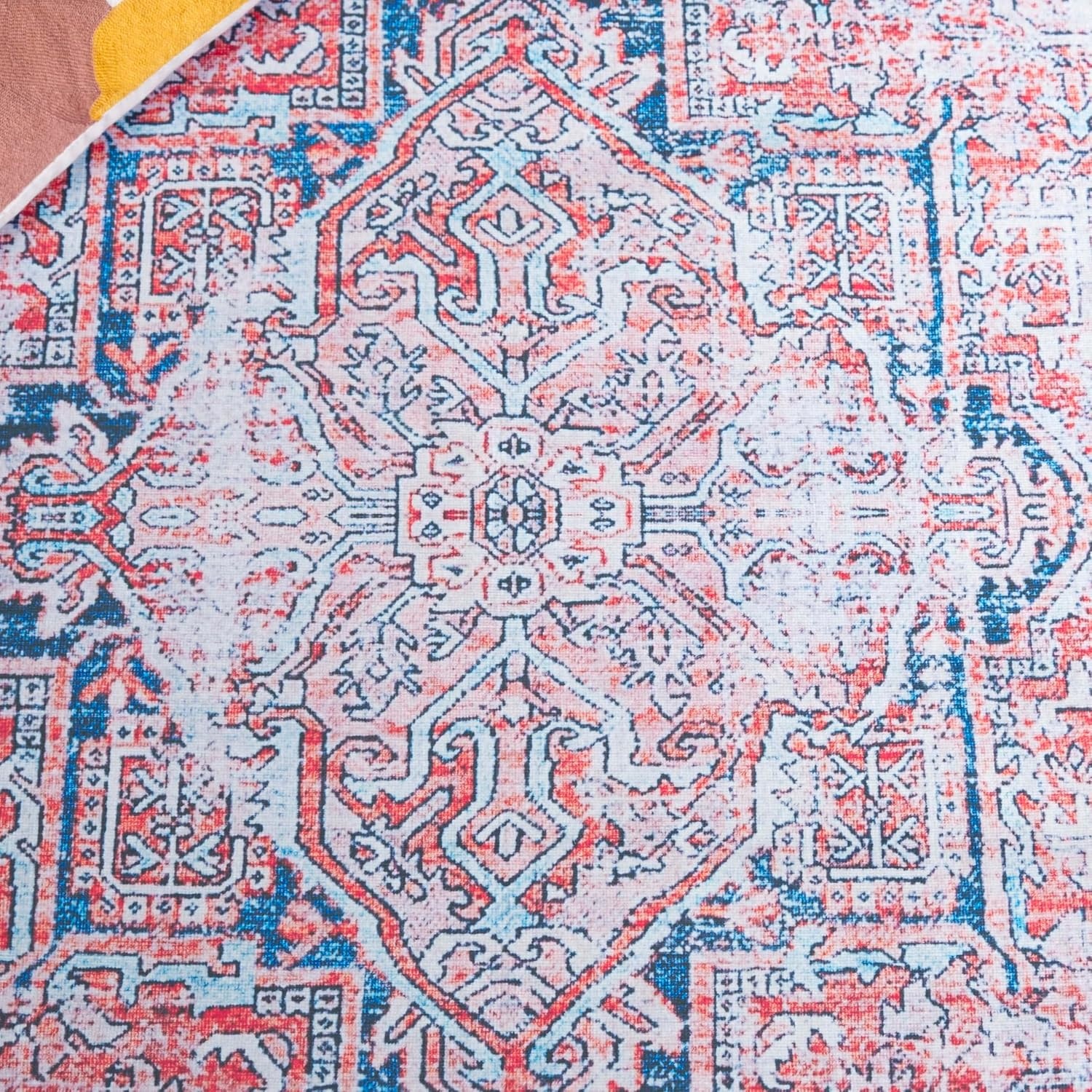 image:imageSafavieh Washable Rug Arizona Collection 8 x 10 Rust amp Grey Slip Resistant amp Easy to Clean Ideal for Living Room Bedroom Home Office Dining Space ARZ223QRustNavy
