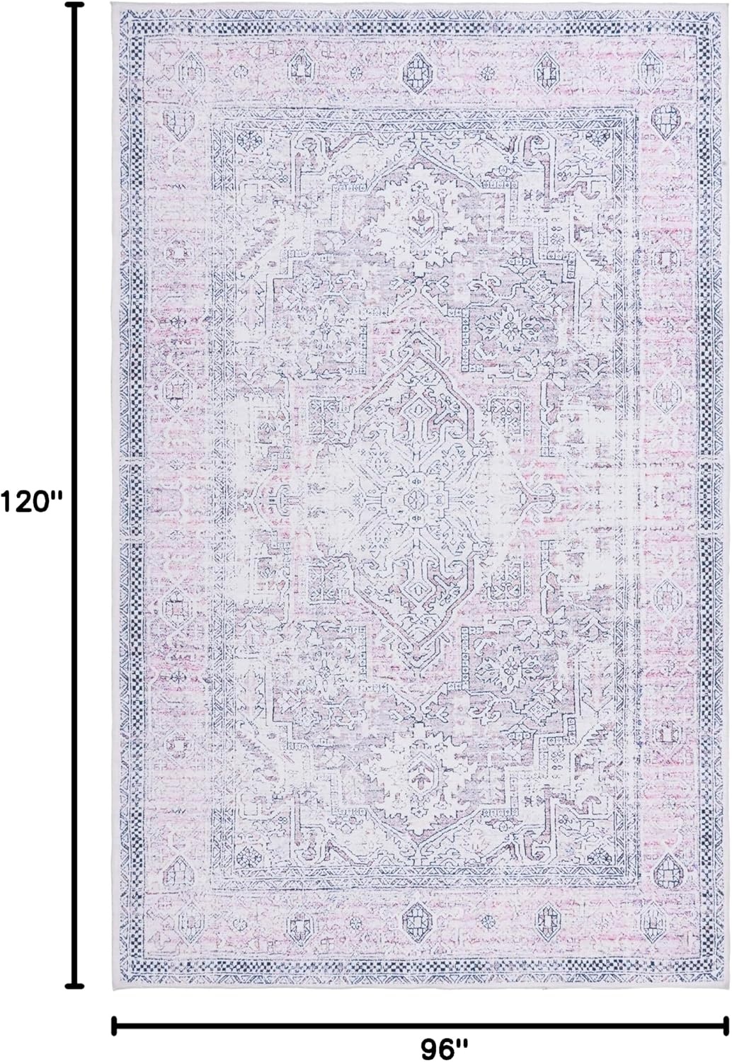image:imageSafavieh Washable Rug Arizona Collection 8 x 10 Rust amp Grey Slip Resistant amp Easy to Clean Ideal for Living Room Bedroom Home Office Dining Space ARZ223QPinkBeige