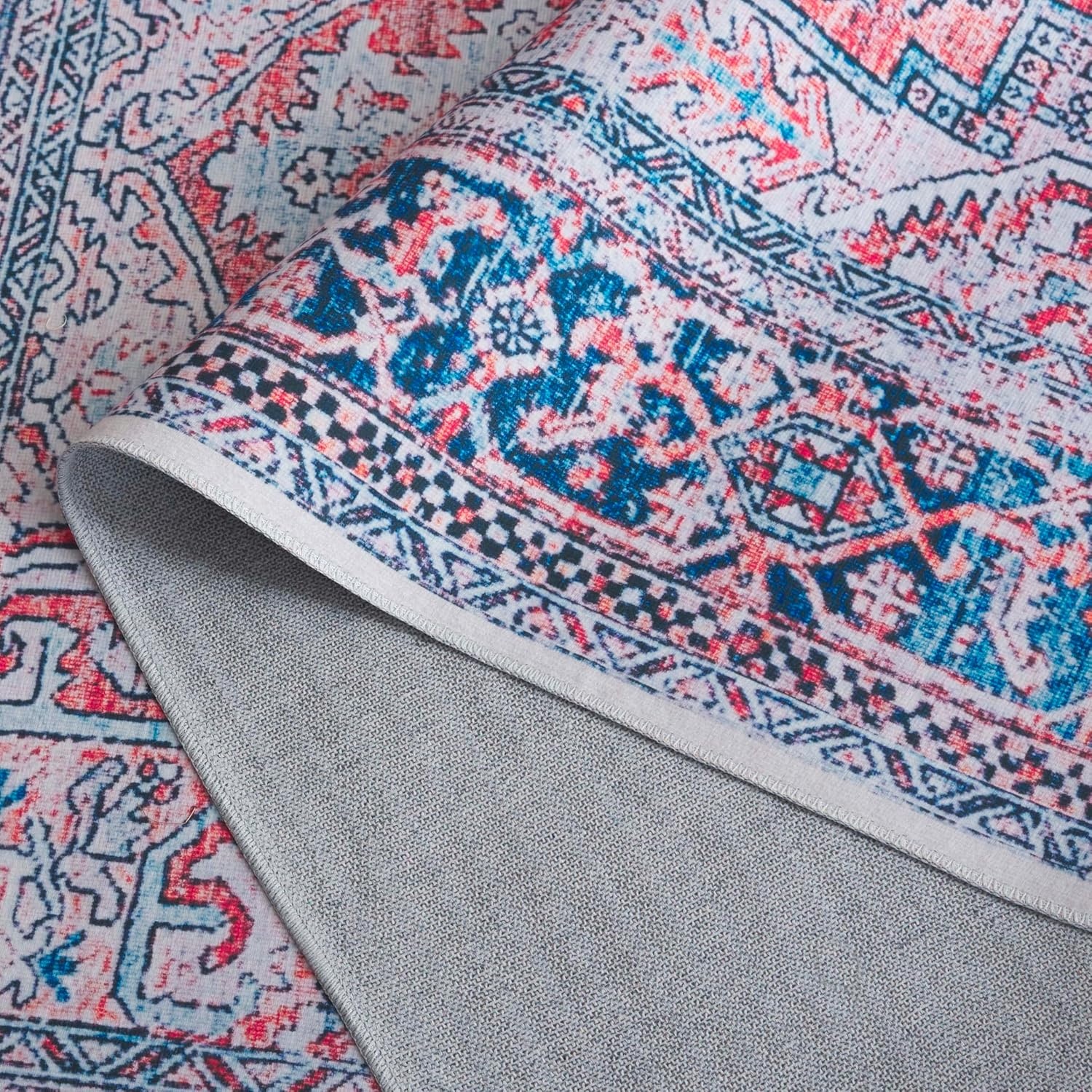 image:imageSafavieh Washable Rug Arizona Collection 8 x 10 Rust amp Grey Slip Resistant amp Easy to Clean Ideal for Living Room Bedroom Home Office Dining Space ARZ223QRustNavy