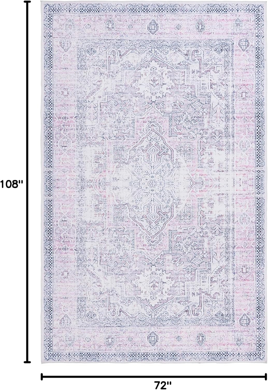 image:imageSafavieh Washable Rug Arizona Collection 8 x 10 Rust amp Grey Slip Resistant amp Easy to Clean Ideal for Living Room Bedroom Home Office Dining Space ARZ223QPinkBeige
