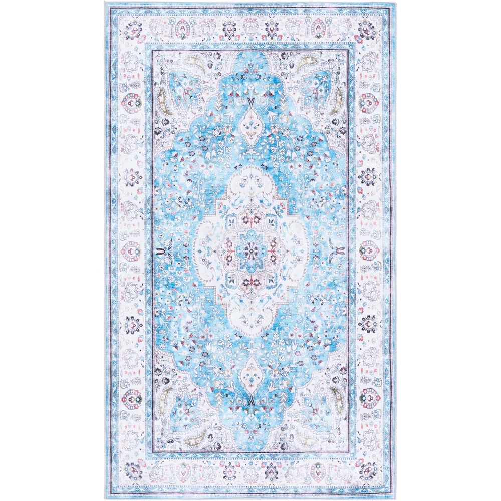image:imageMartha Stewart x SAFAVIEH Machine Washable Area Rug Collection 5 x 7 Turquoise amp Beige Slip Resistant amp Easy Cleaning Ideal for Ideal for Living Room Bedroom Dining Space MSRW136KTurquoiseBeige