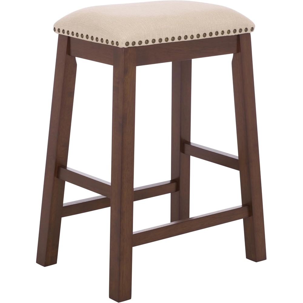 image:imageSAFAVIEH Home Collection Aero White 25inch Counter Stool Set of 2CremeBrown