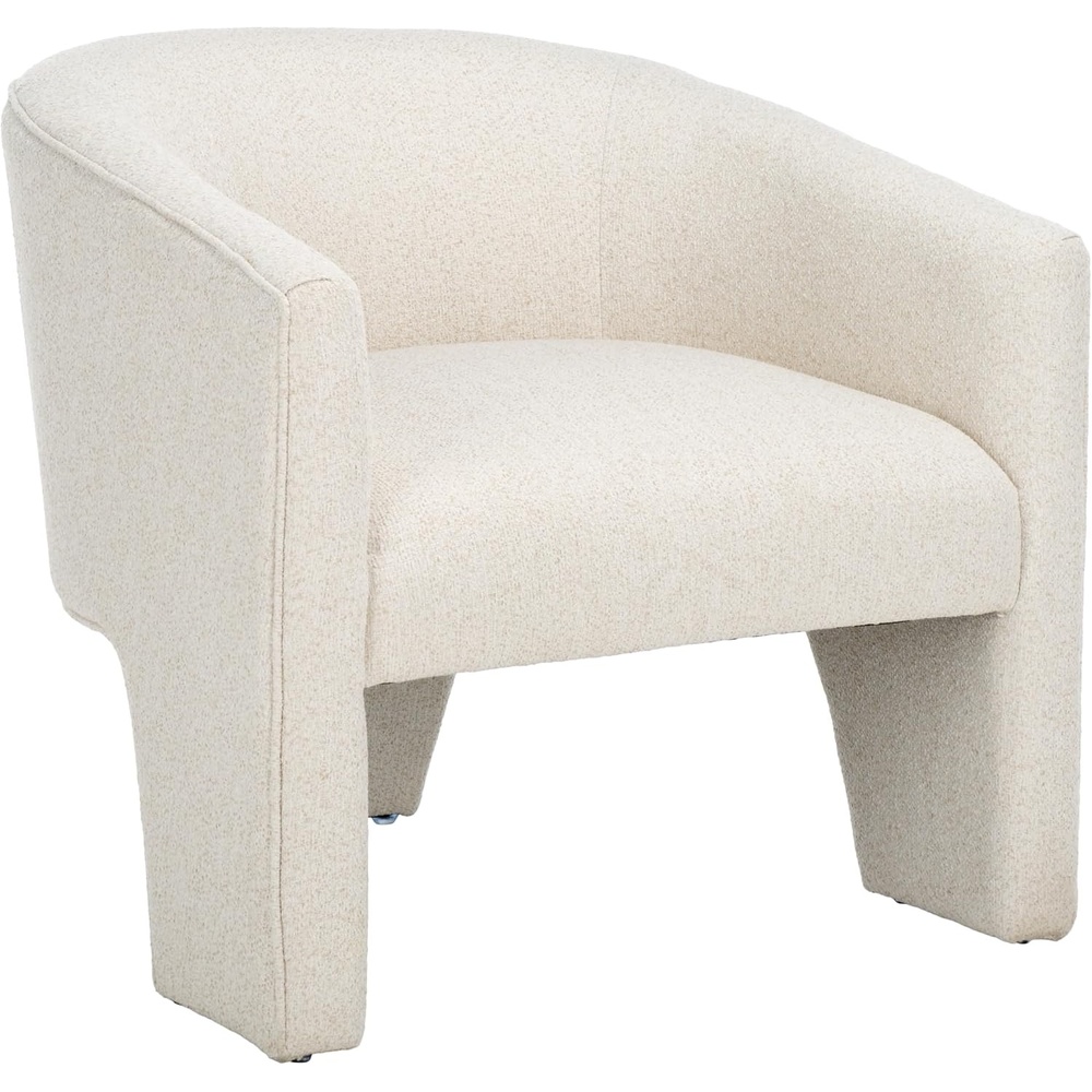 image:imageSAFAVIEH Home Collection Lahela Modern Cream Barrel Back Accent Chair Fully AssembledCream