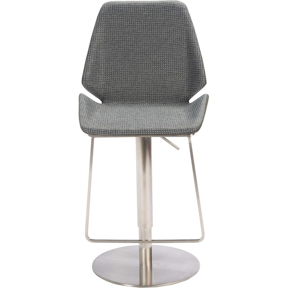 image:imageSAFAVIEH Home Collection Pierro Black Faux LeatherGold Adjustable Gas Lift Bar StoolGrey  Brushed Nickle