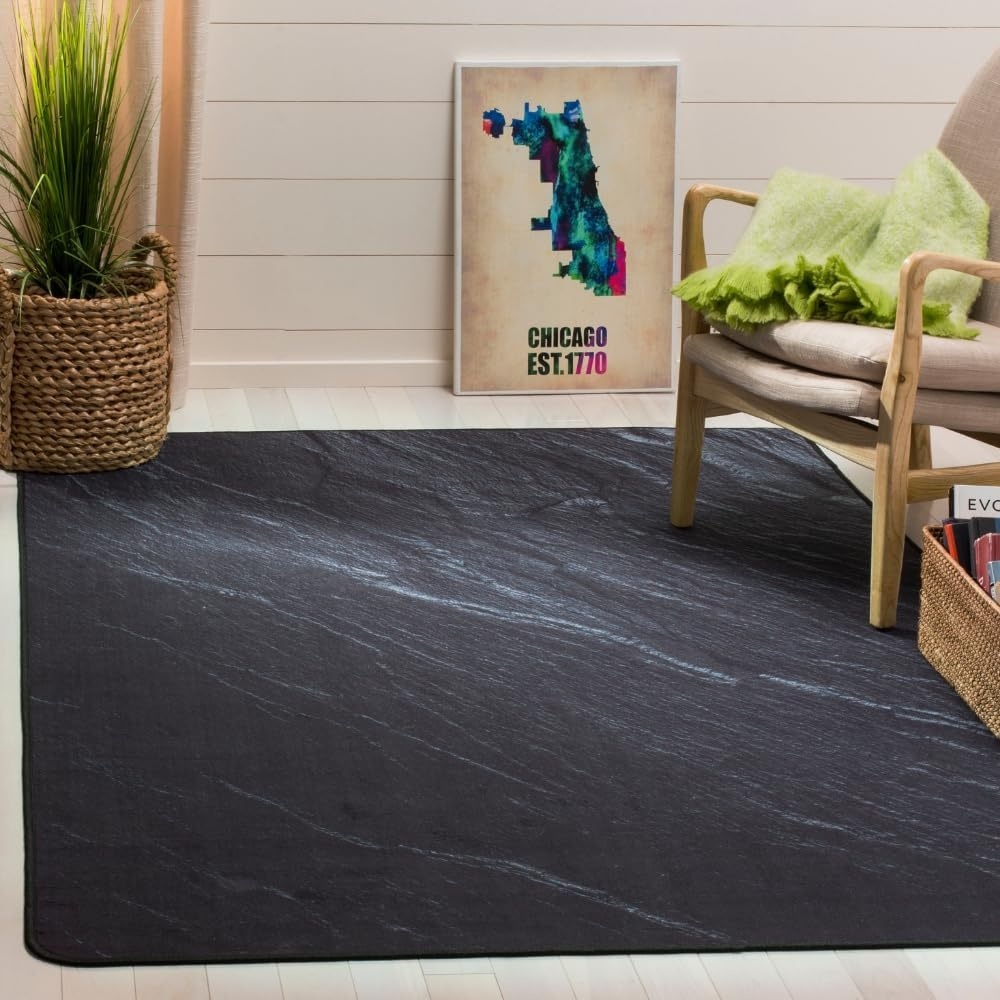 image:imageSAFAVIEH Washable Rug Daytona Collection 4 x 6 Black NonShedding amp Easy to Clean Slip Resistant Ideal for Living Room Bedroom Kids Room DAY102CBlack
